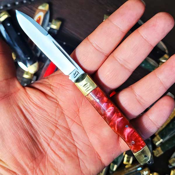 چاقو تاشو صدفی قرمز SK130 - Image 2